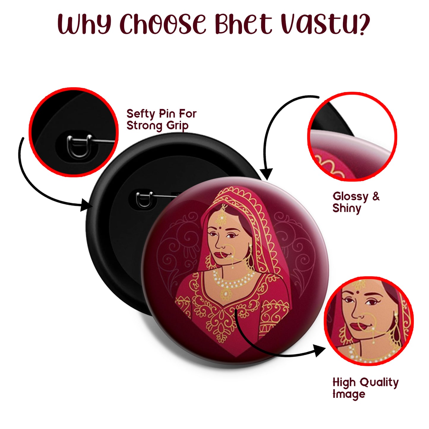 Bride | Wedding Badges | Size - 58mm