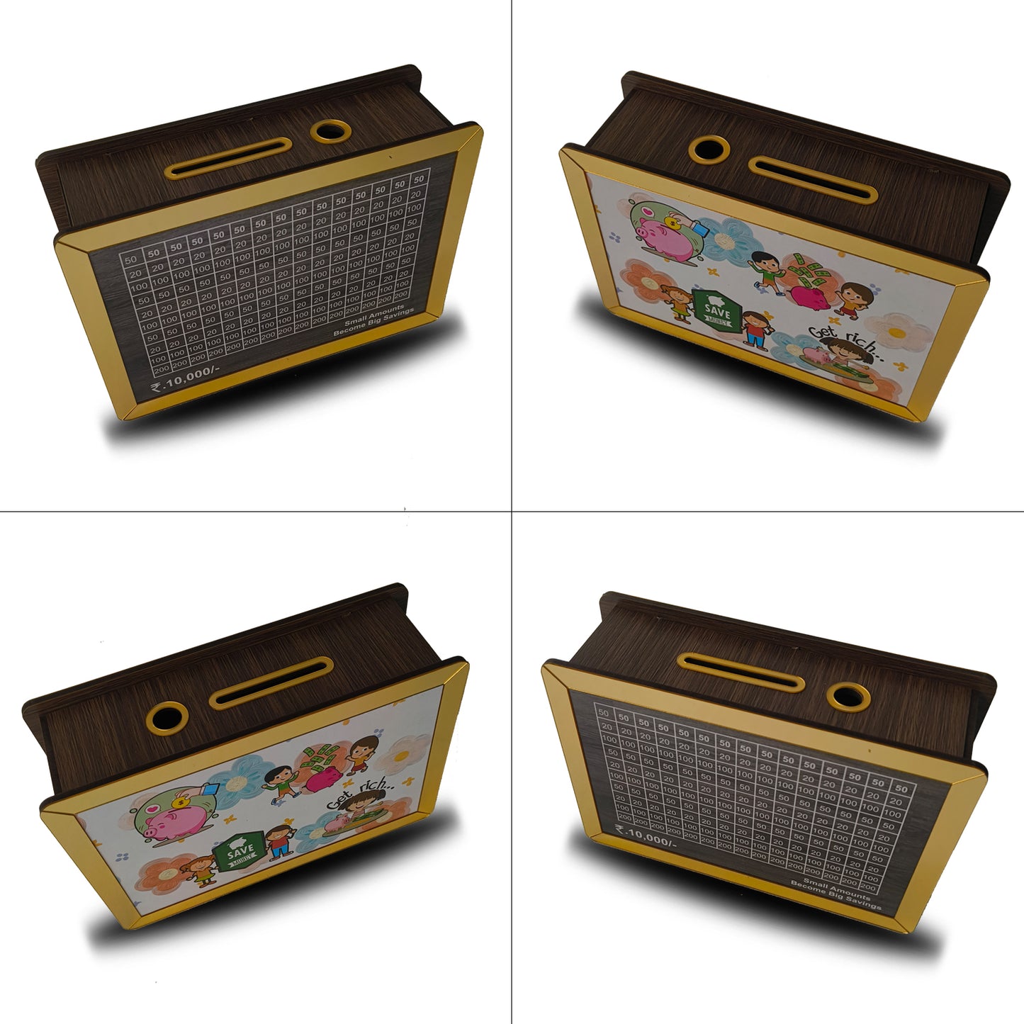 Wooden Money Saving Box for Kids | Smart Wooden Piggy Bank | Target ā¹10,000 Savings Box