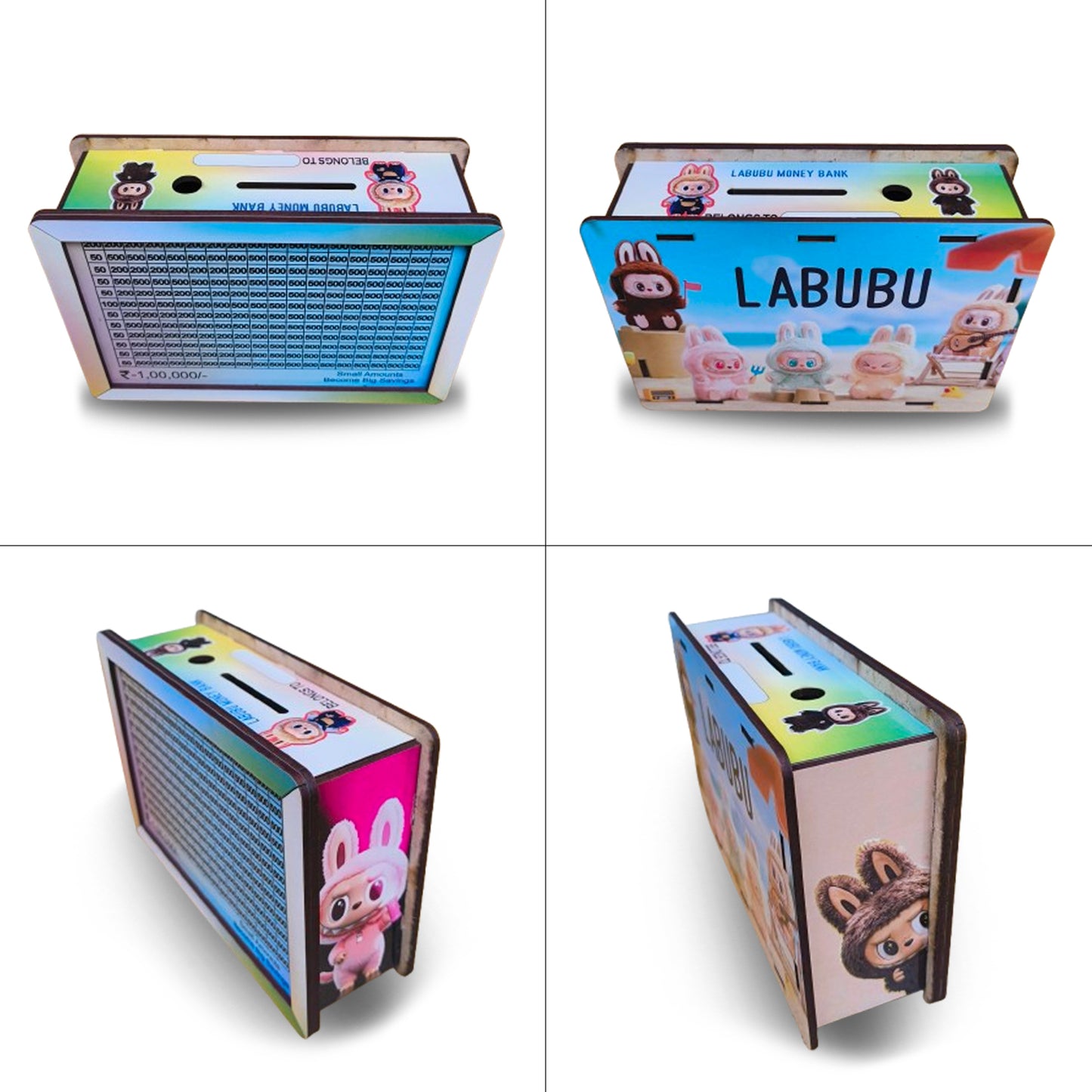 Labubu Money Saving Box | Wooden Piggy Bank | Target ā¹100,000 Savings Box