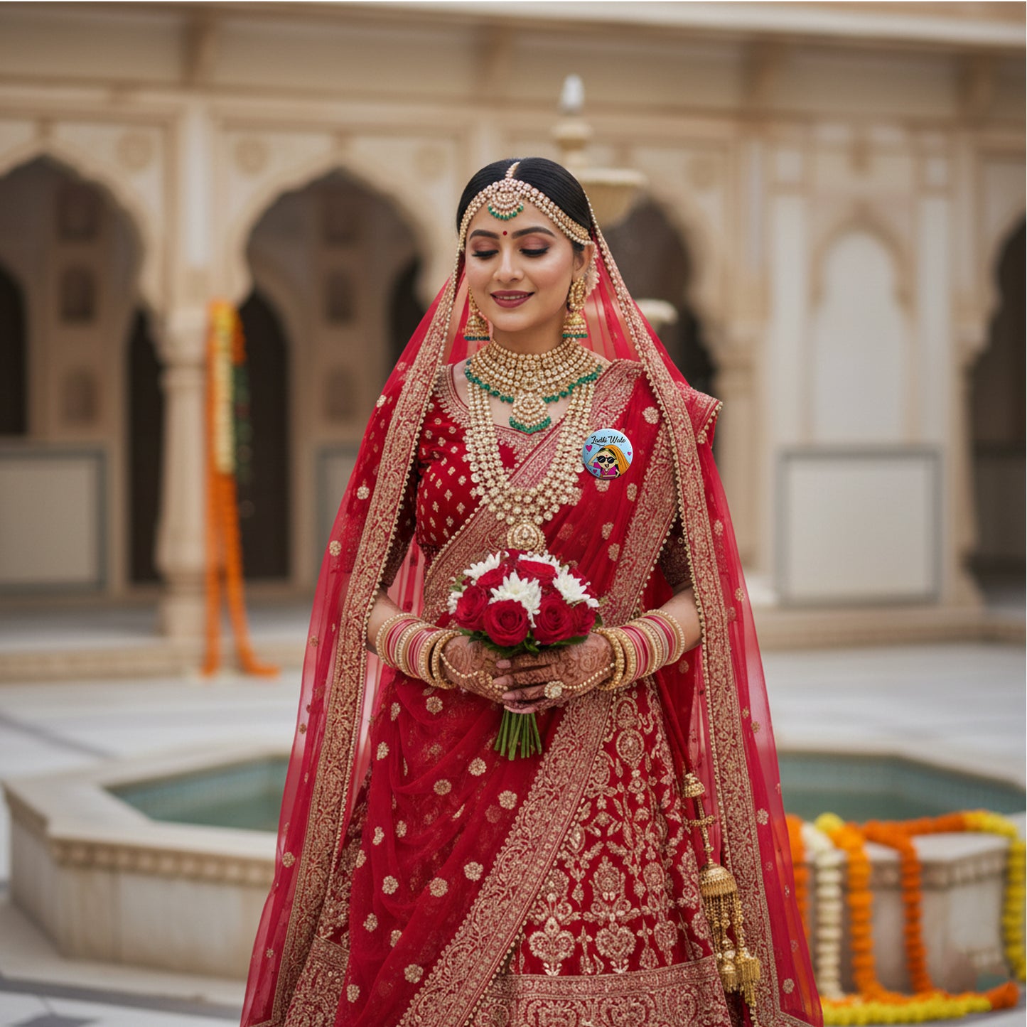 Ladki Wale | Wedding Badges | Size - 58mm