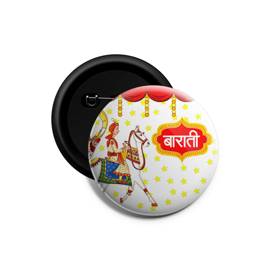 Barati | Wedding Badges | Size - 58mm