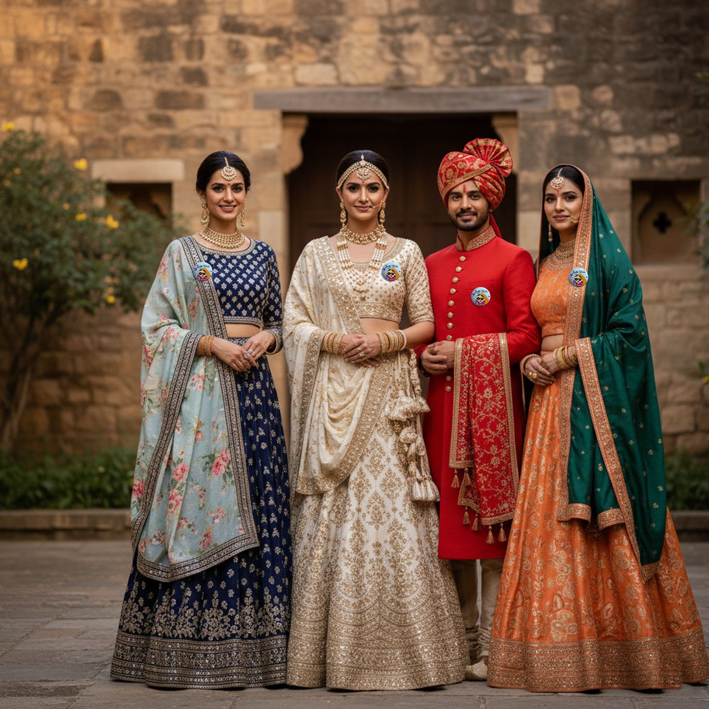 Ladki Wale | Wedding Badges | Size - 58mm