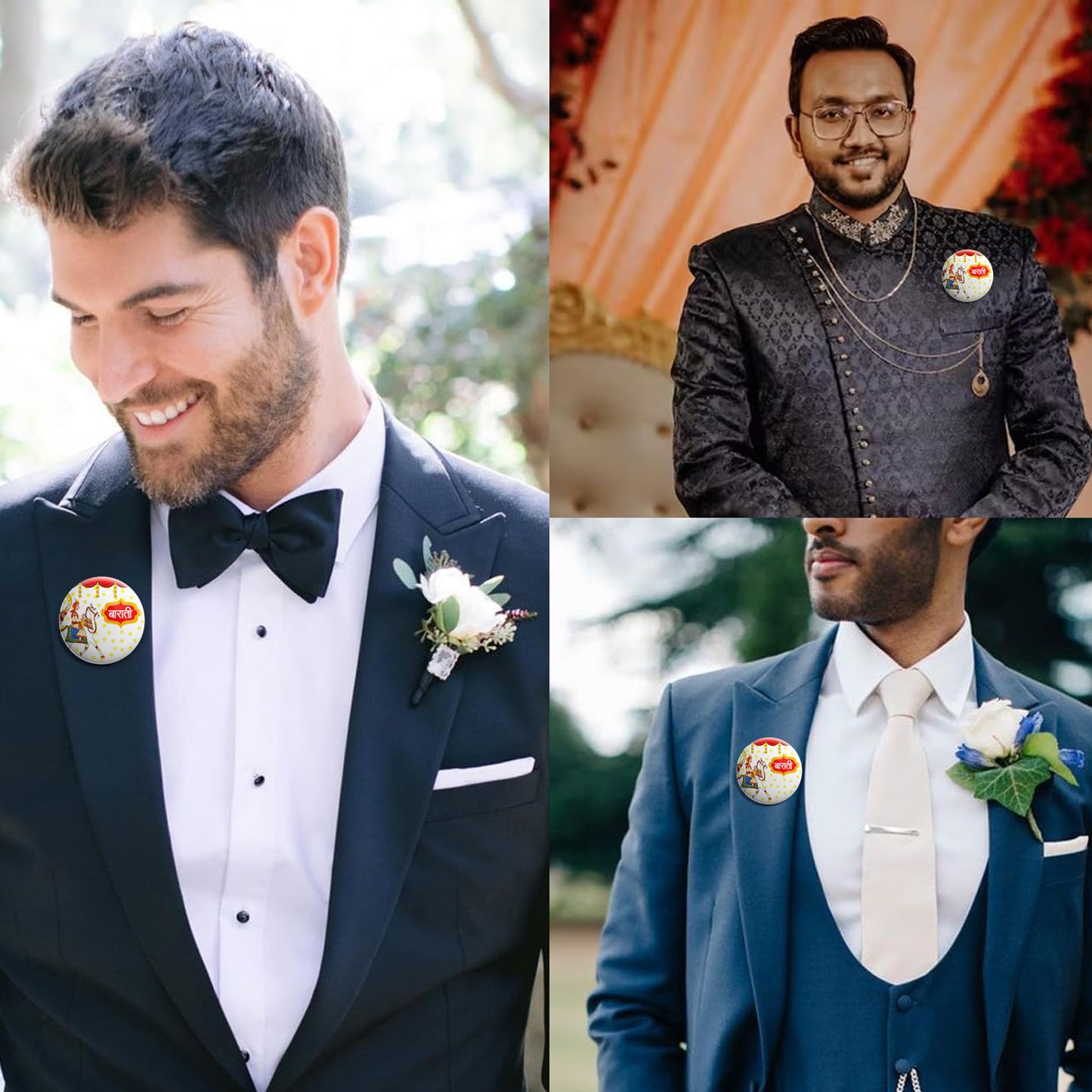 Barati | Wedding Badges | Size - 58mm