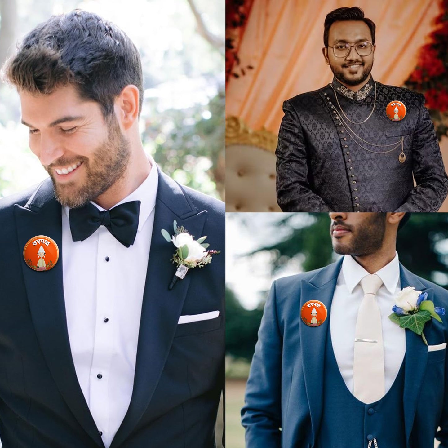 Varpaksh | Wedding Badges | Size - 58mm