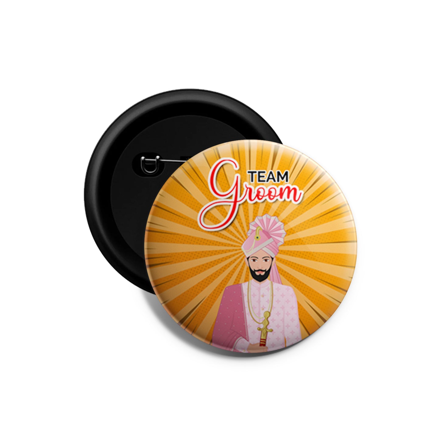 Team Groom | Wedding Badges | Size - 58mm