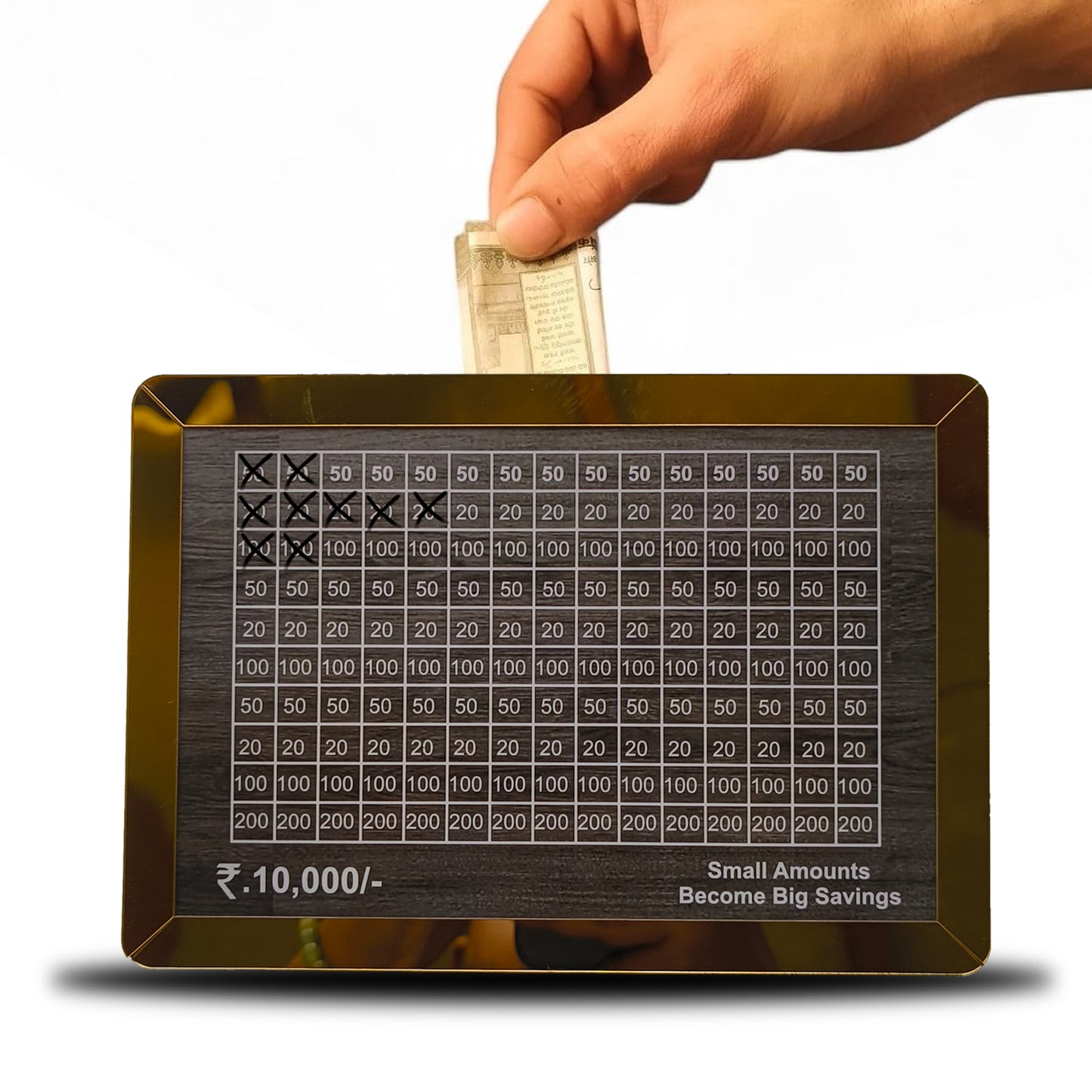 Wooden Money Saving Box for Kids | Smart Wooden Piggy Bank | Target ₹10,000 Savings Box