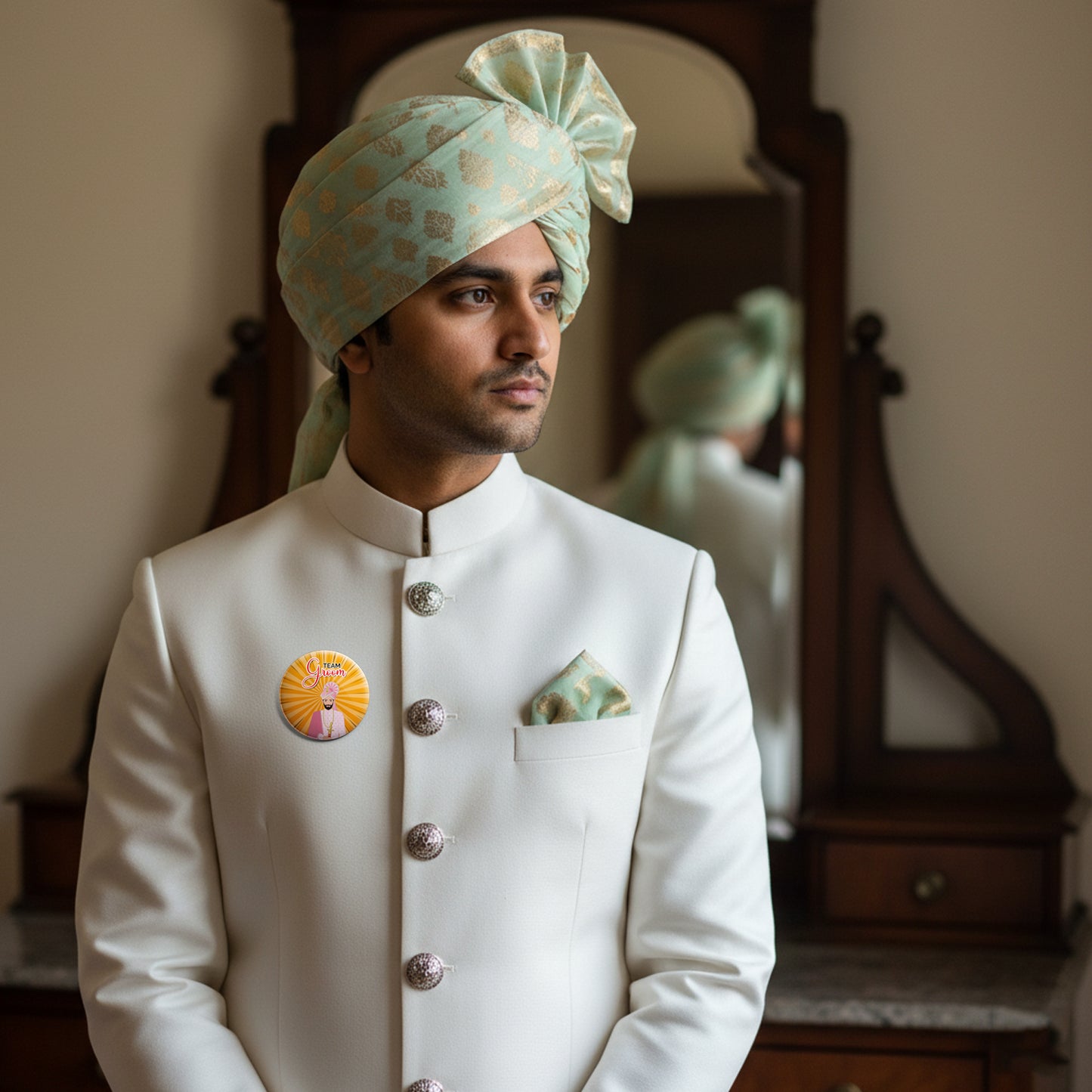 Team Groom | Wedding Badges | Size - 58mm