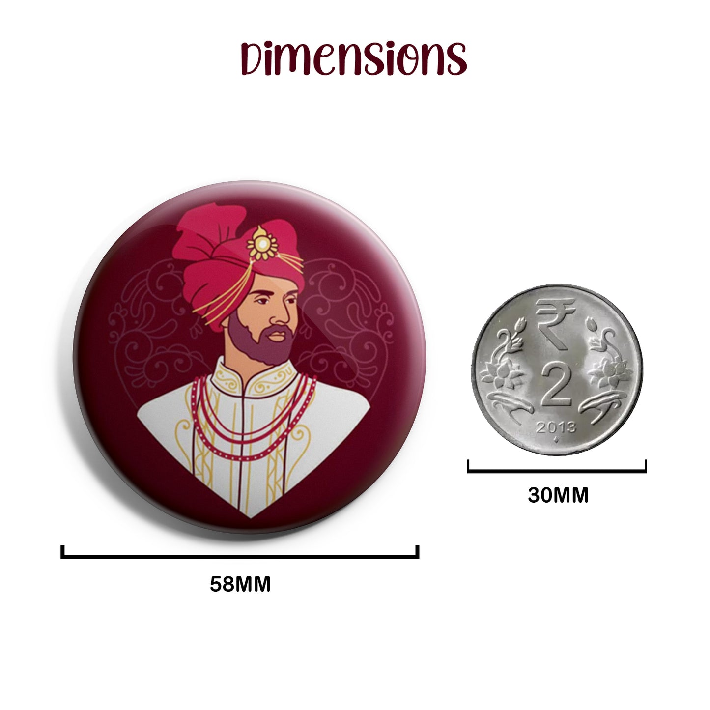 Groom | Wedding Badges | Size - 58mm