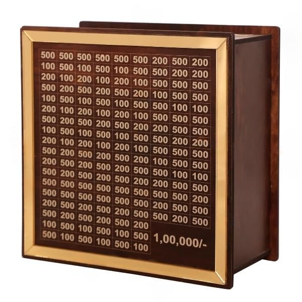Wooden Money Saving Box | Wooden Piggy Bank | Target ₹100,000 Savings Box