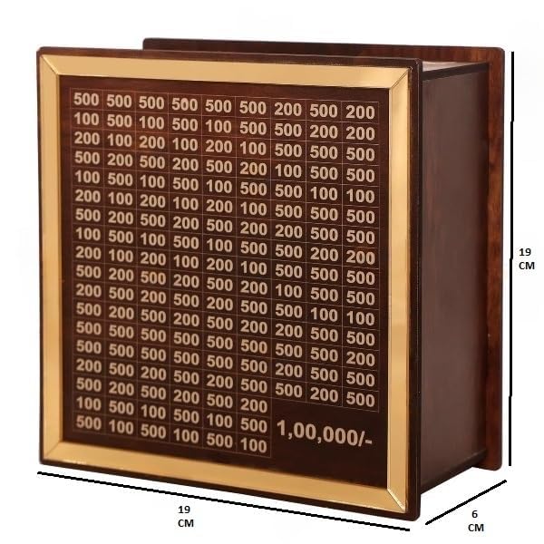 Wooden Money Saving Box | Wooden Piggy Bank | Target ₹100,000 Savings Box