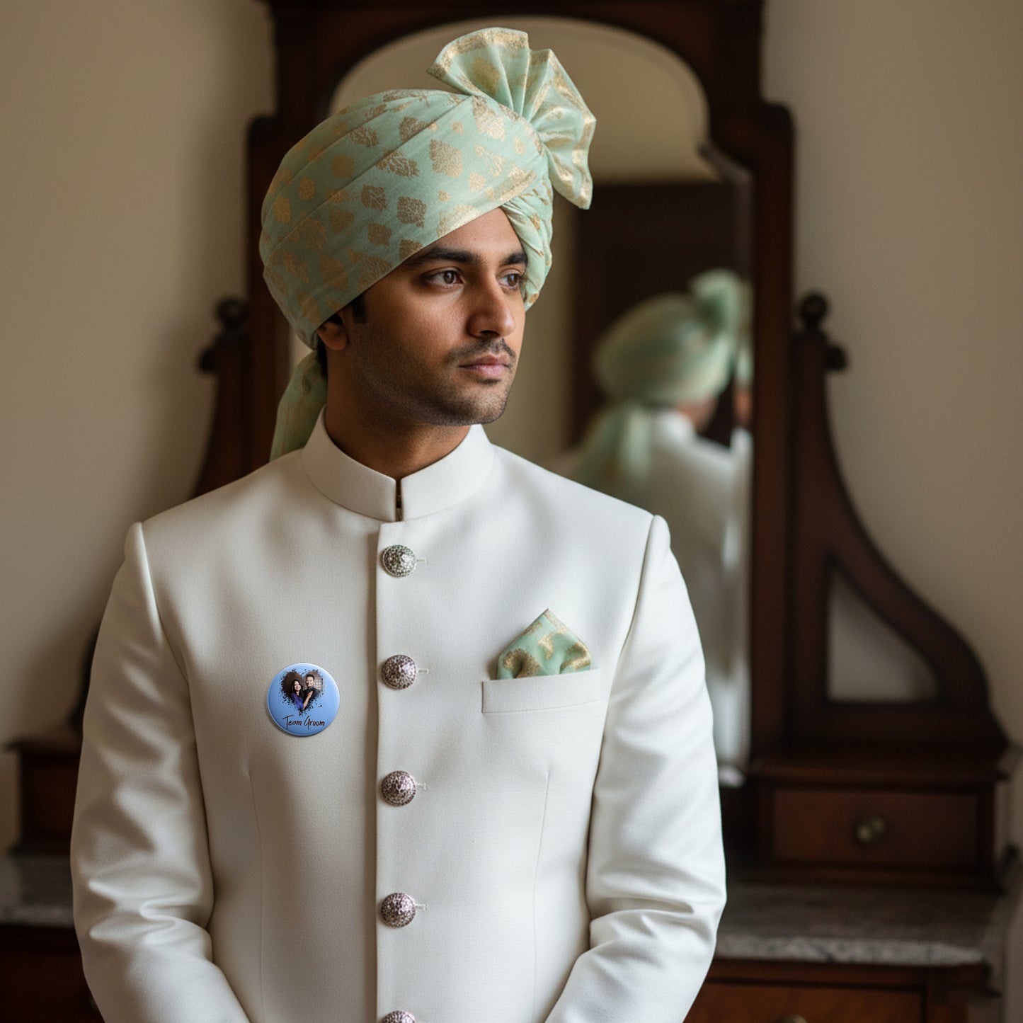 Team Groom | Wedding Badges | Size - 58mm