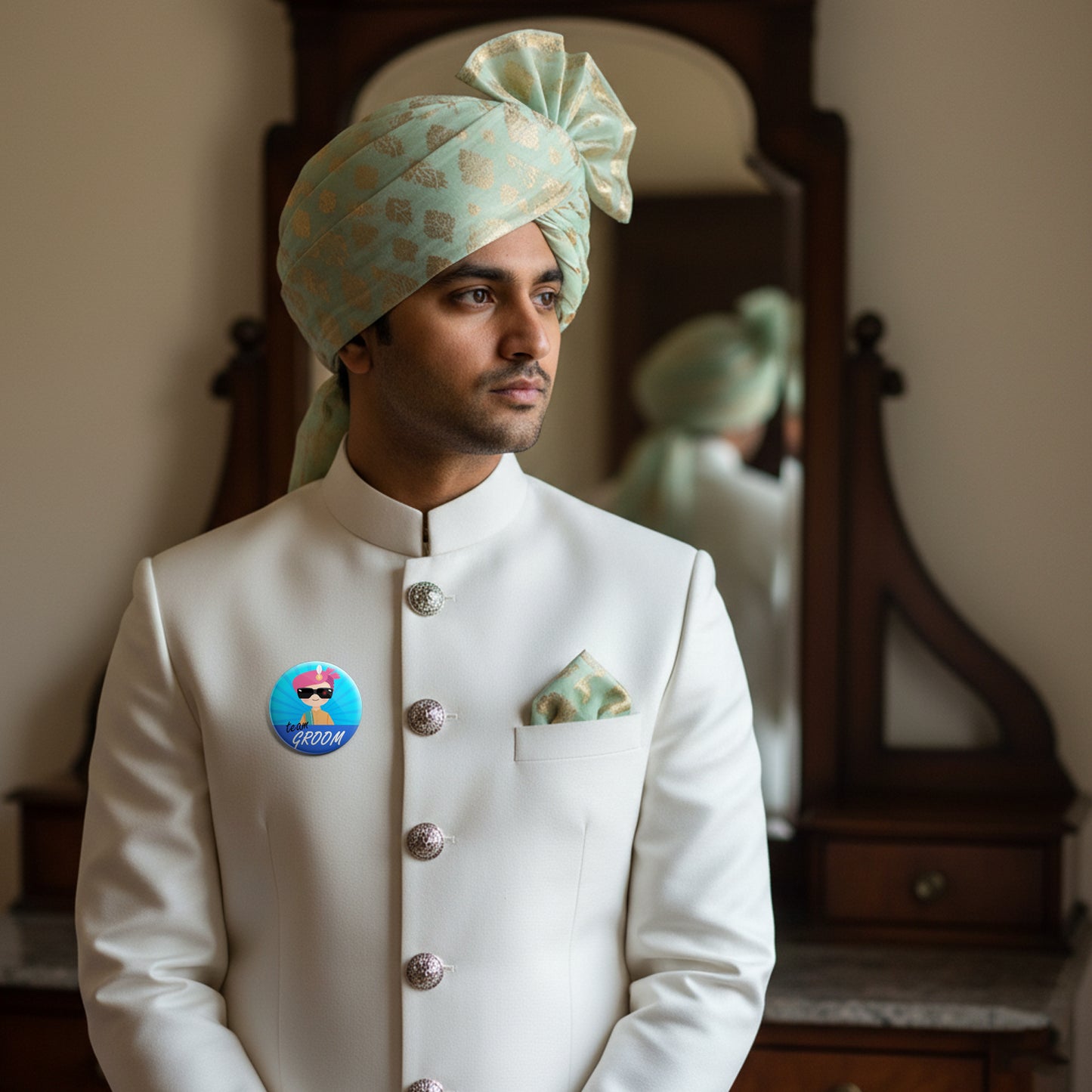 Team Groom | Wedding Badges | Size - 58mm