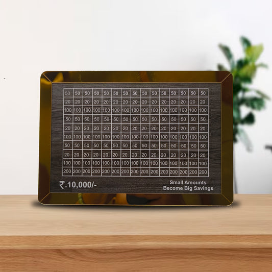 Wooden Money Saving Box for Kids | Smart Wooden Piggy Bank | Target ₹10,000 Savings Box