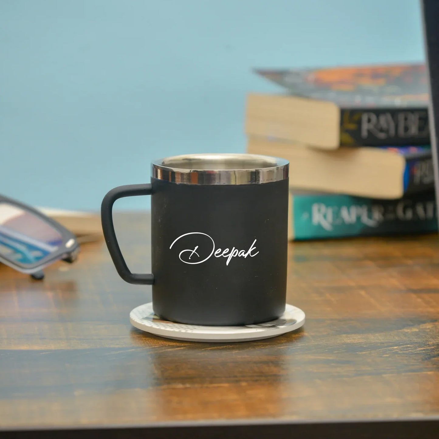 Personalized Temperature Bottle, Stainless Steel Mug & Men's Combo (2 pcs)