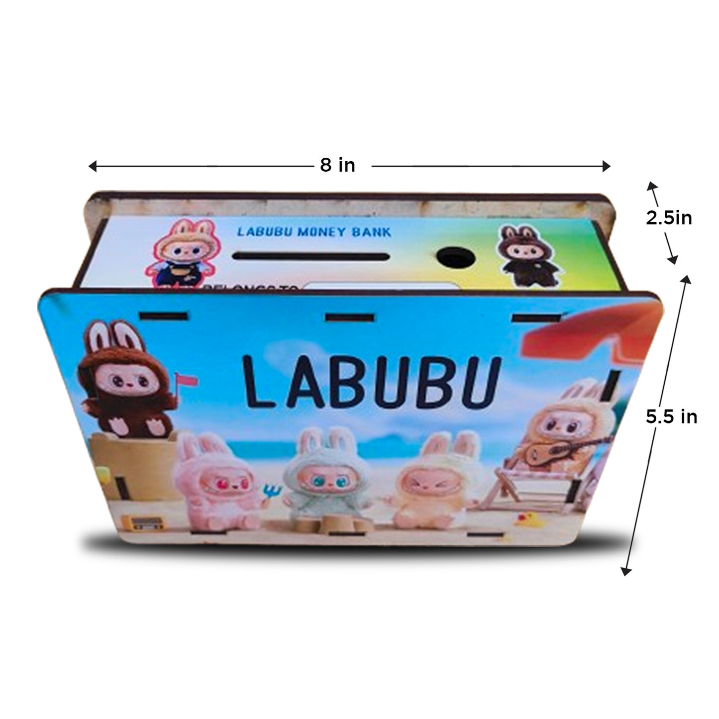 Labubu Money Saving Box | Wooden Piggy Bank | Target ₹100,000 Savings Box