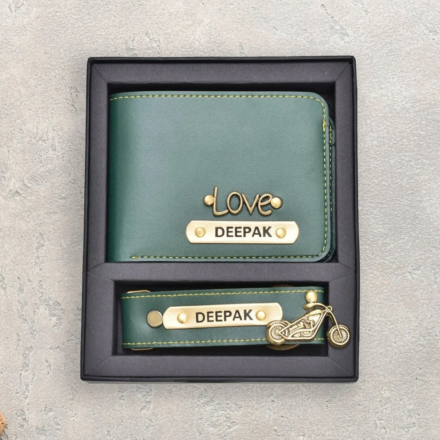 Personalized Faux Leather Men's Gift Combo – Set of 2